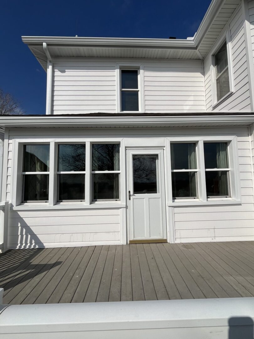 White House with new windows and deck